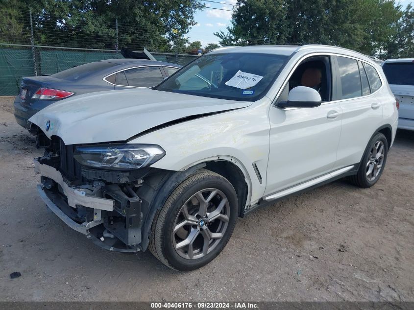 2022 BMW X3 SDRIVE30I - 5UX43DP09N9K82369