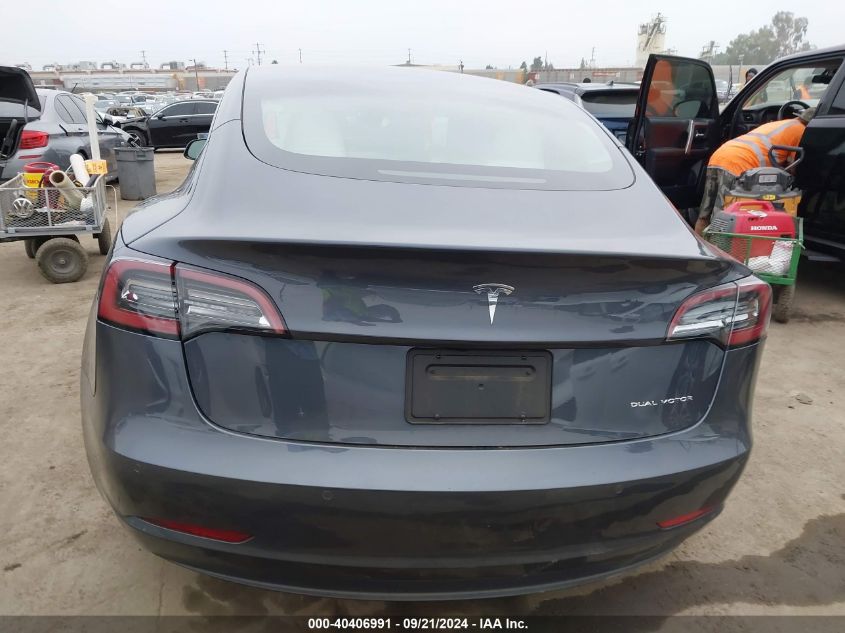 2022 Tesla Model 3 Long Range Dual Motor All-Wheel Drive VIN: 5YJ3E1EB3NF135447 Lot: 40406991