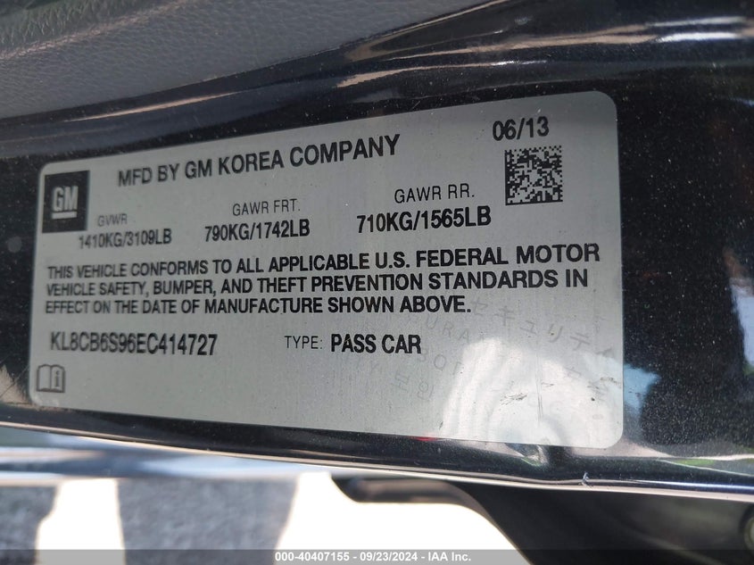 2014 CHEVROLET SPARK LS AUTO - KL8CB6S96EC414727