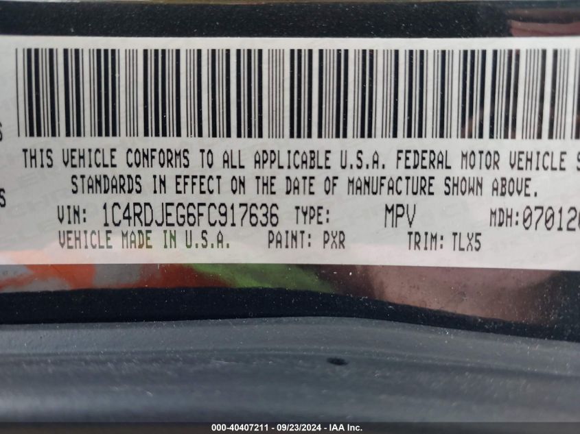 2015 DODGE DURANGO CITADEL - 1C4RDJEG6FC917636