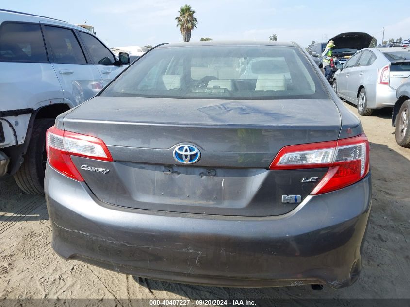 2013 Toyota Camry Hybrid Le VIN: 4T1BD1FK2DU087390 Lot: 40407227