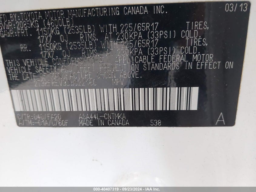 2013 TOYOTA RAV4 XLE - 2T3RFREV9DW022160