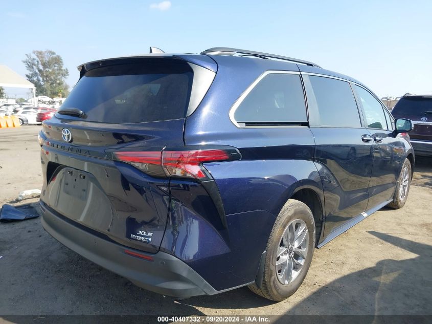 2022 Toyota Sienna Xle VIN: 5TDJRKEC6NS097525 Lot: 40407332