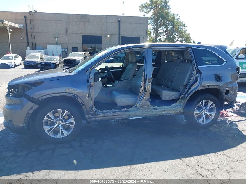 2015 Toyota Highlander Xle V6 VIN: 5TDJKRFH0FS146114 Lot: 40407375