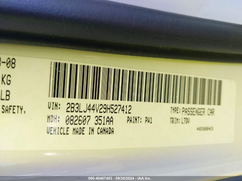 2B3LJ44V29H527412 2009 Dodge Challenger Se