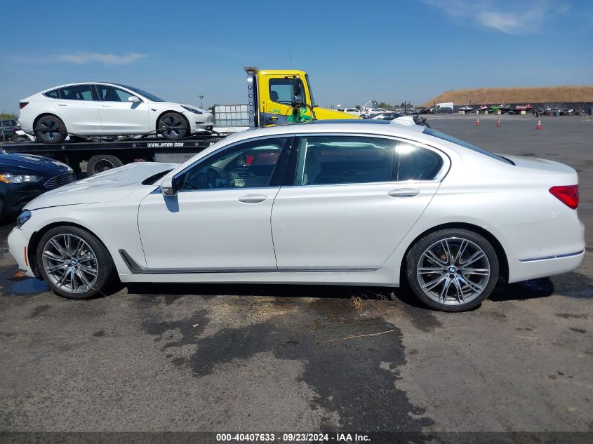 2016 BMW 740I VIN: WBA7E2C54GG738725 Lot: 40407633