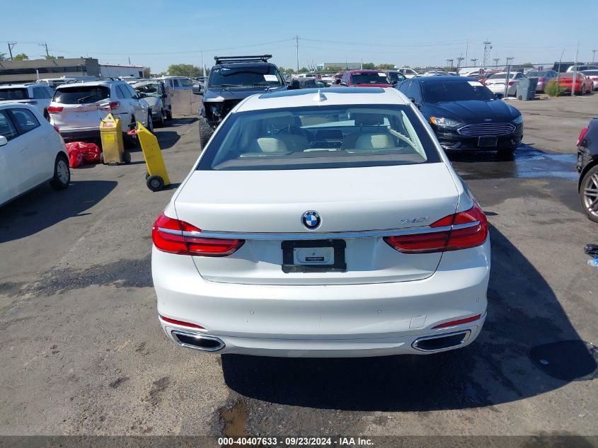 2016 BMW 740I VIN: WBA7E2C54GG738725 Lot: 40407633