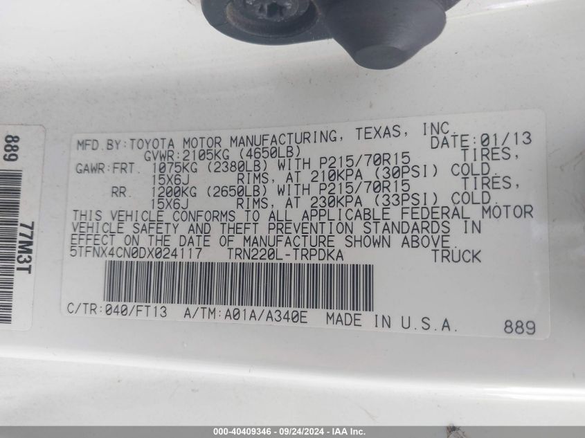 5TFNX4CN0DX024117 2013 Toyota Tacoma