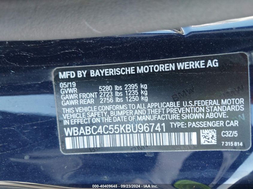 WBABC4C55KBU96741 2019 BMW M850I xDrive