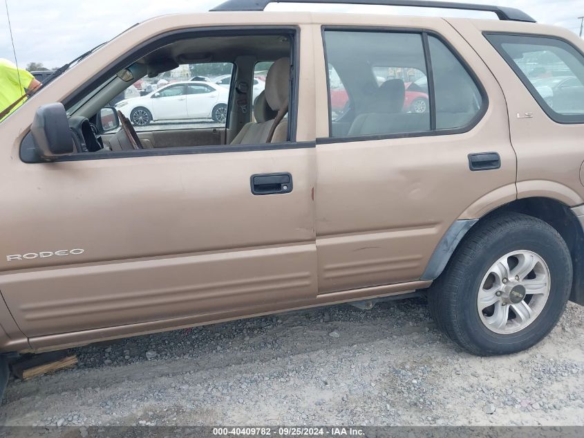 2000 Isuzu Rodeo Ls/Lse/S 3.2L VIN: 4S2CK58W0Y4302927 Lot: 40409782