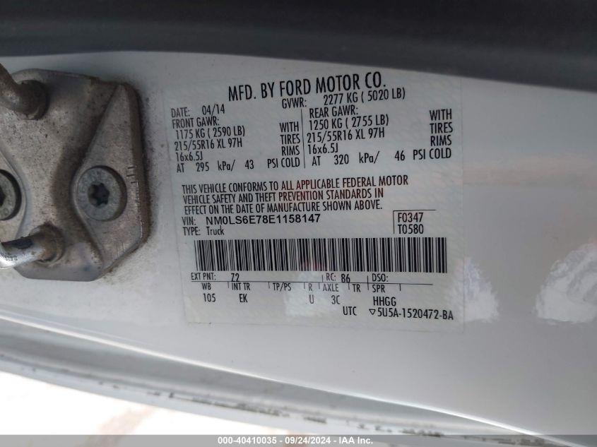 NM0LS6E78E1158147 2014 Ford Transit Connect Xl