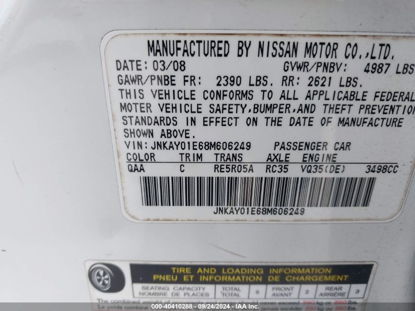 JNKAY01E68M606249 2008 Infiniti M35