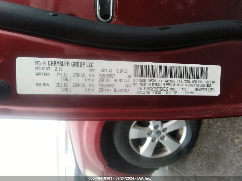 3D4PG1FG9BT526933 2011 Dodge Journey Mainstreet