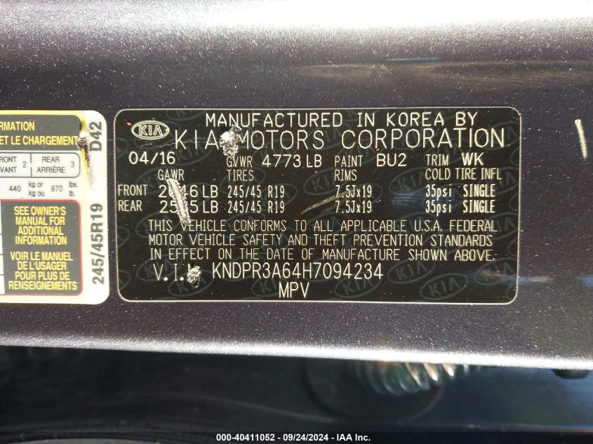 KNDPR3A64H7094234 2017 Kia Sportage Sx