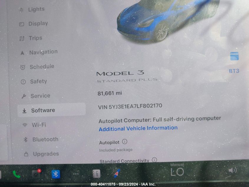 2020 Tesla Model 3 Standard Range Plus Rear-Wheel Drive/Standard Range Rear-Wheel Drive VIN: 5YJ3E1EA7LF802170 Lot: 40411075