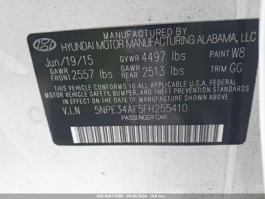 5NPE34AF5FH255410 2015 Hyundai Sonata Sport/Limited