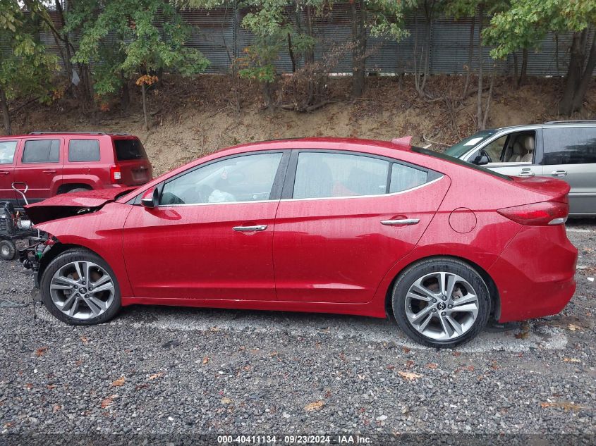 2017 Hyundai Elantra Limited VIN: KMHD84LF2HU225327 Lot: 40411134