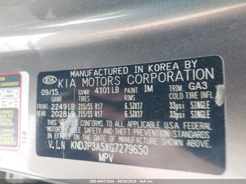 KNDJP3A5XG7279650 2016 Kia Soul +