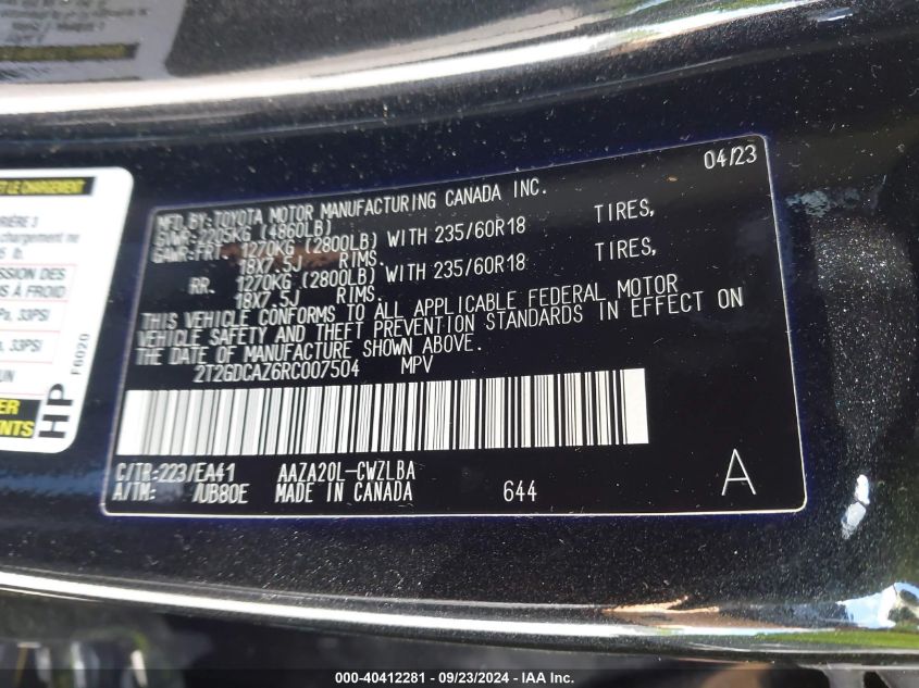 VIN 2T2GDCAZ6RC007504 2024 Lexus NX 250, Premium no.9