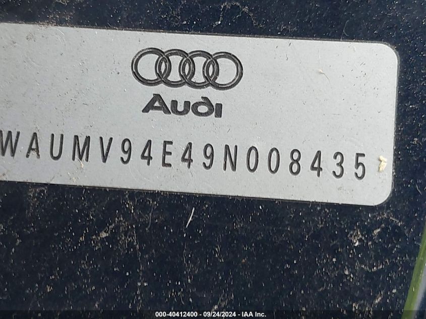 2009 Audi A8 L 4.2 VIN: WAUMV94E49N008435 Lot: 40412400