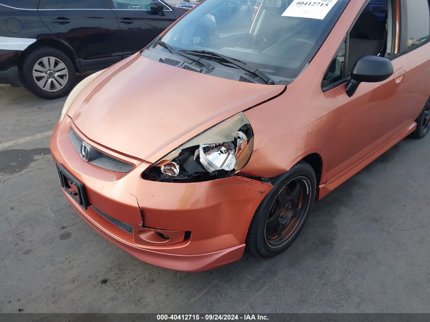 2007 Honda Fit Sport VIN: JHMGD37627S020035 Lot: 40412715