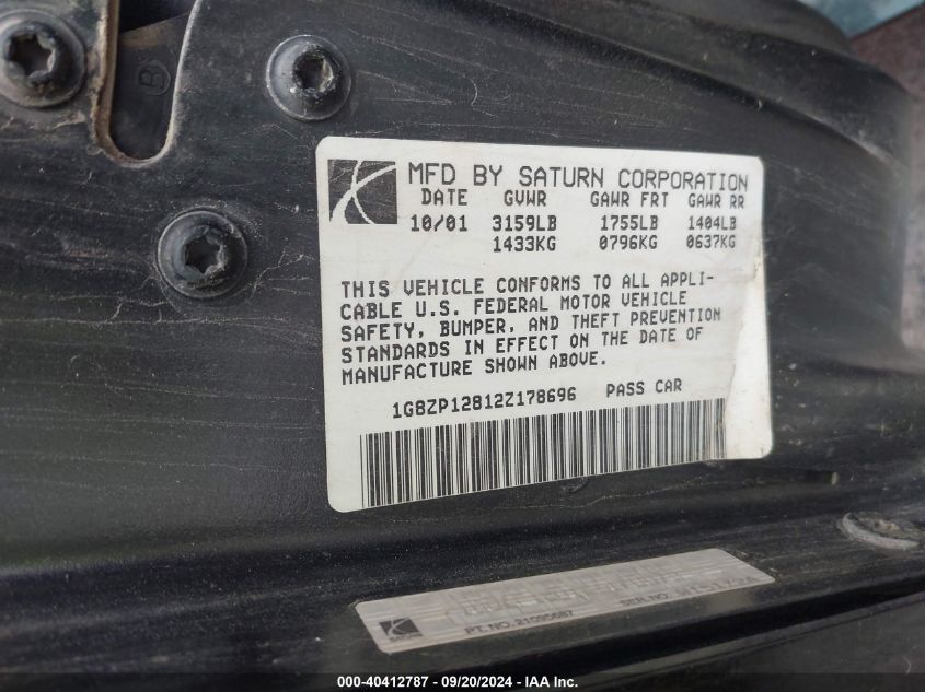 1G8ZP12812Z178696 2002 Saturn S-Series Sc1