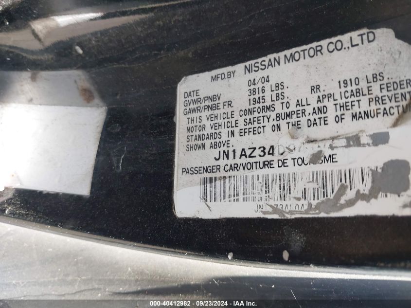 JN1AZ34D64T152896 2004 Nissan 350Z Touring