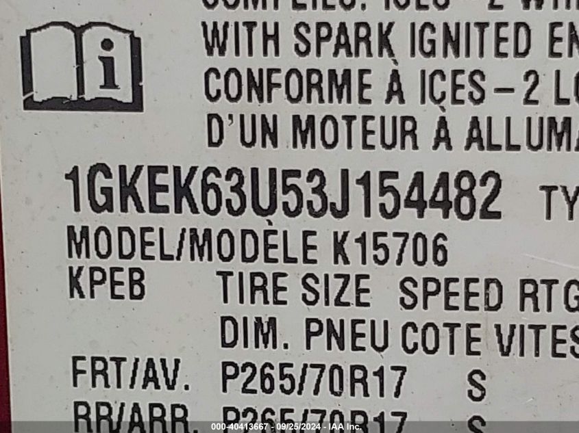 IGKEK63U53J154482 2003 GMC Yukon Denali