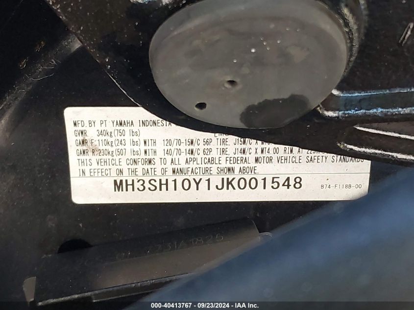 MH3SH10Y1JK001548 2018 Yamaha Czd300 A