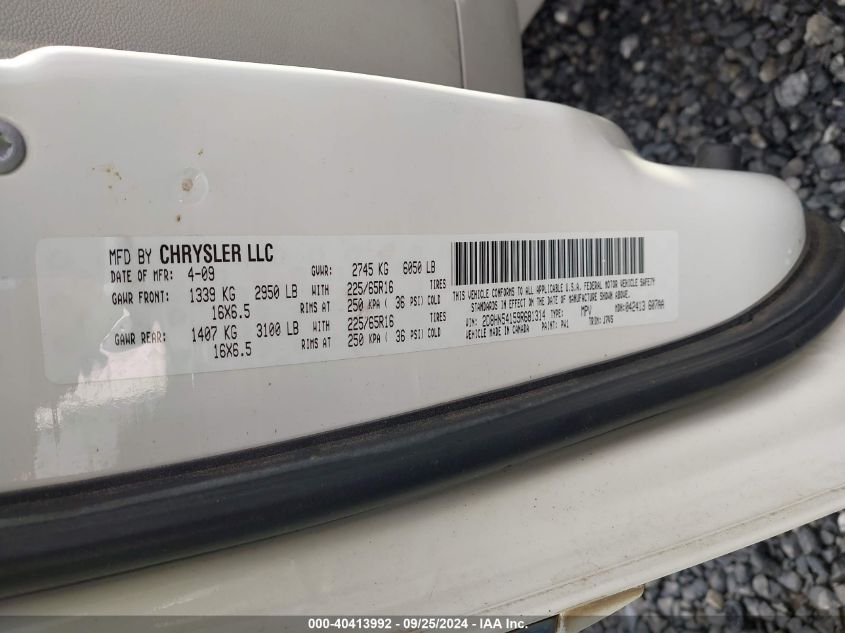 2009 Dodge Grand Caravan Sxt VIN: 2D8HN54159R681314 Lot: 40413992