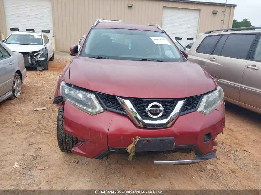 2016 Nissan Rogue S/Sl/Sv VIN: KNMAT2MV7GP612095 Lot: 40414285