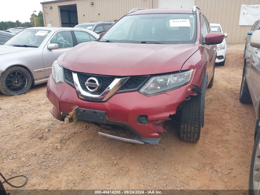 2016 Nissan Rogue S/Sl/Sv VIN: KNMAT2MV7GP612095 Lot: 40414285