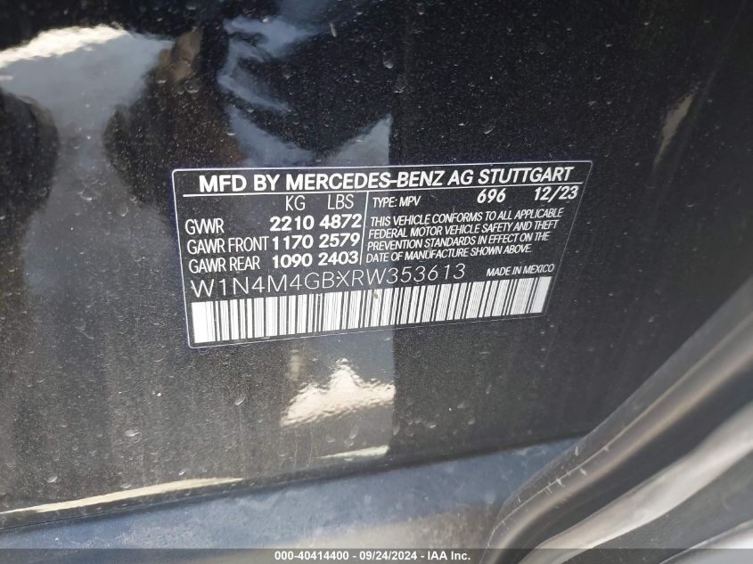 W1N4M4GBXRW353613 2024 Mercedes-Benz Glb 250