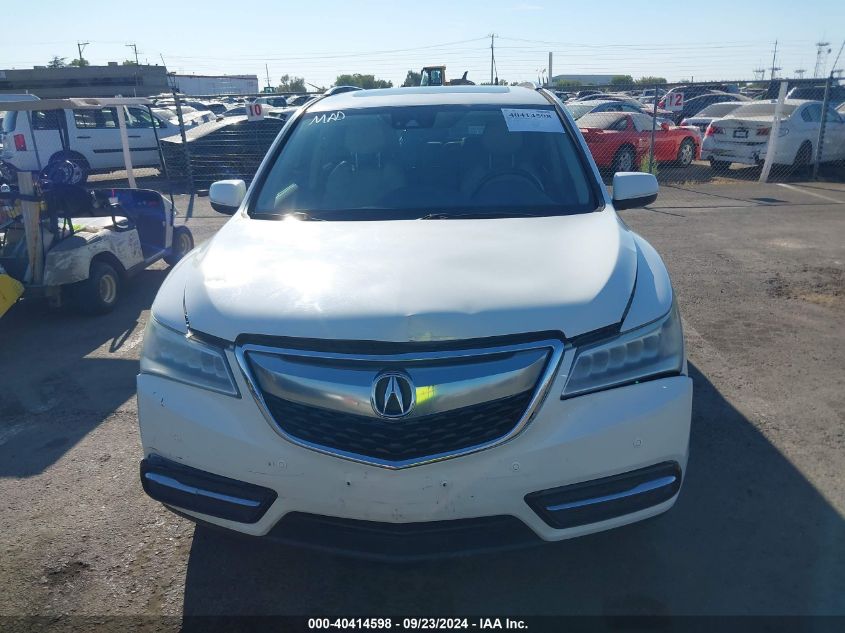 2016 Acura Mdx Advance Entertainment Packages/Advance Package VIN: 5FRYD3H93GB019017 Lot: 40414598