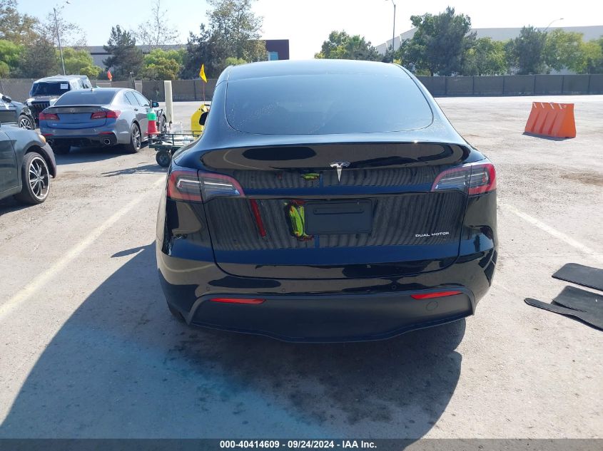 2021 Tesla Model Y Long Range Dual Motor All-Wheel Drive VIN: 5YJYGDEE6MF160806 Lot: 40414609