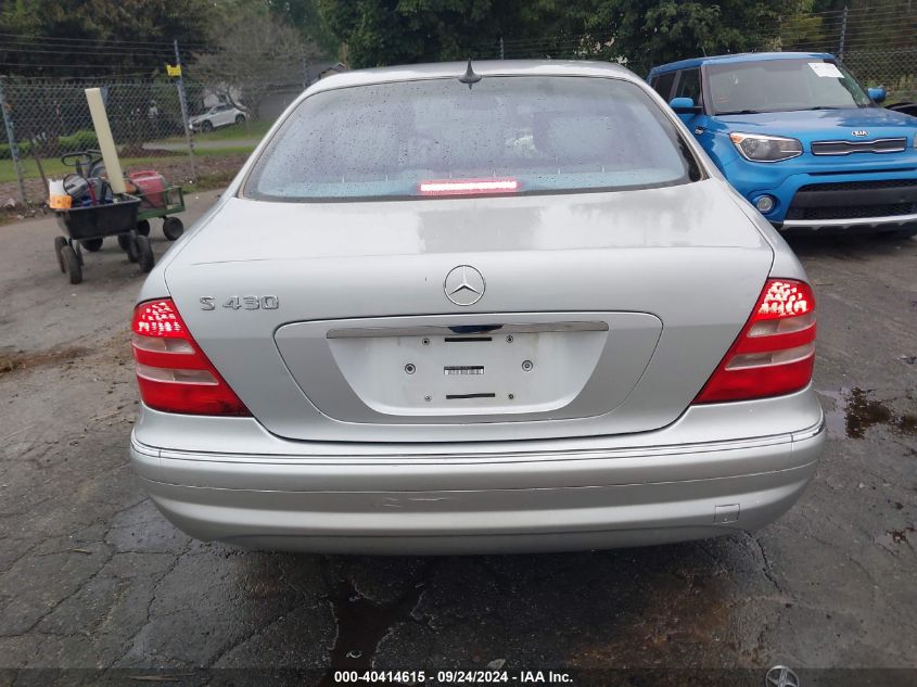 2002 Mercedes-Benz S 430 VIN: WDBNG70J22A273570 Lot: 40414615