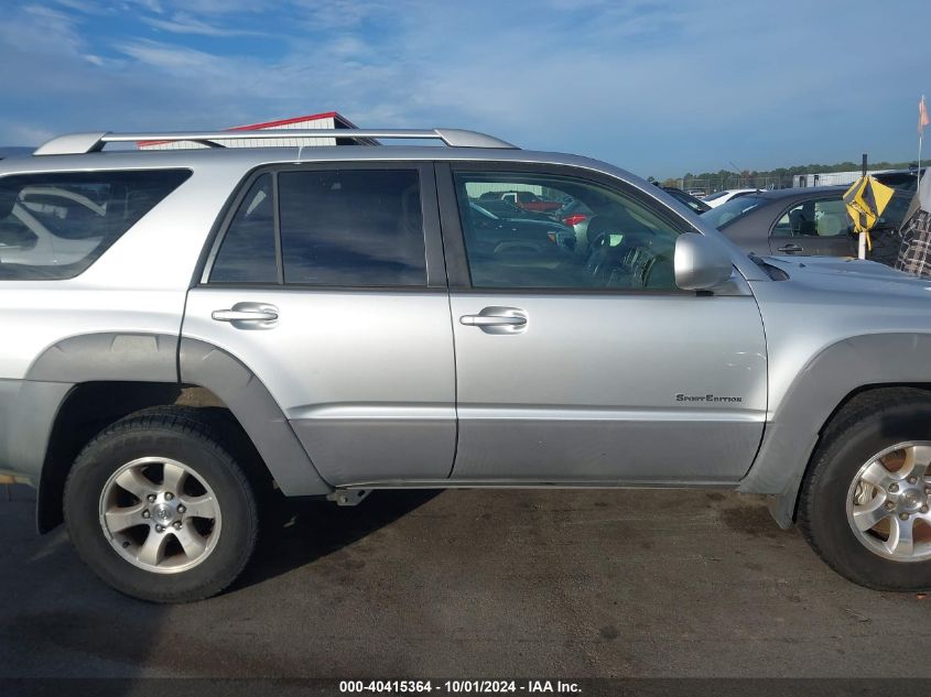 2003 Toyota 4Runner Sr5 Sport V8 VIN: JTEZT14R630004535 Lot: 40415364