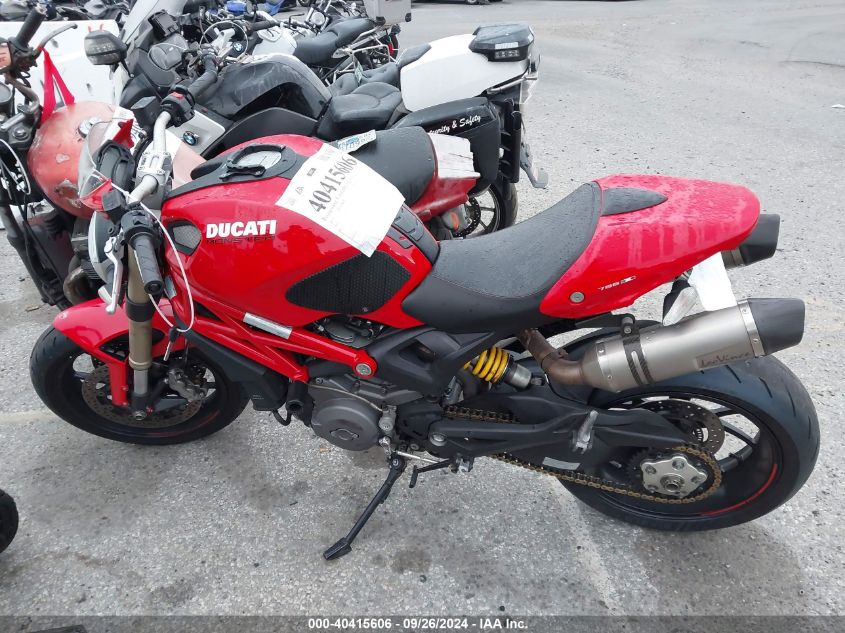 2011 Ducati Monster 796 VIN: ZDM1RANN0BB043754 Lot: 40415606