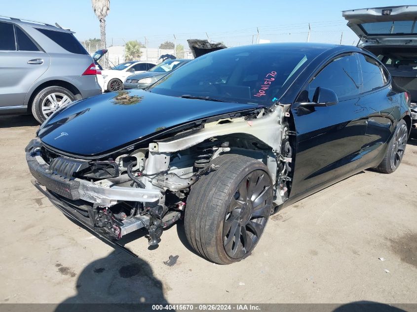 2023 Tesla Model 3 Performance Dual Motor All-Wheel Drive VIN: 5YJ3E1EC3PF617105 Lot: 40415670