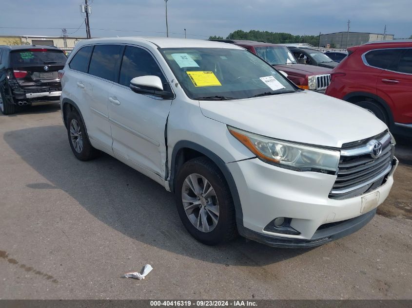 2015 Toyota Highlander Le Plus V6 VIN: 5TDZKRFH7FS095147 Lot: 40416319