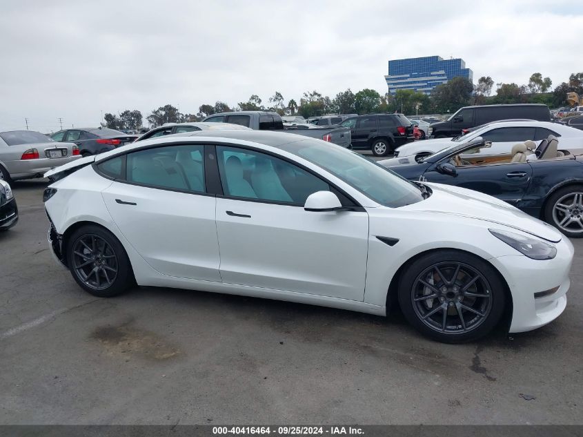 2022 Tesla Model 3 VIN: 5YJ3E1EA6NF178042 Lot: 40416464