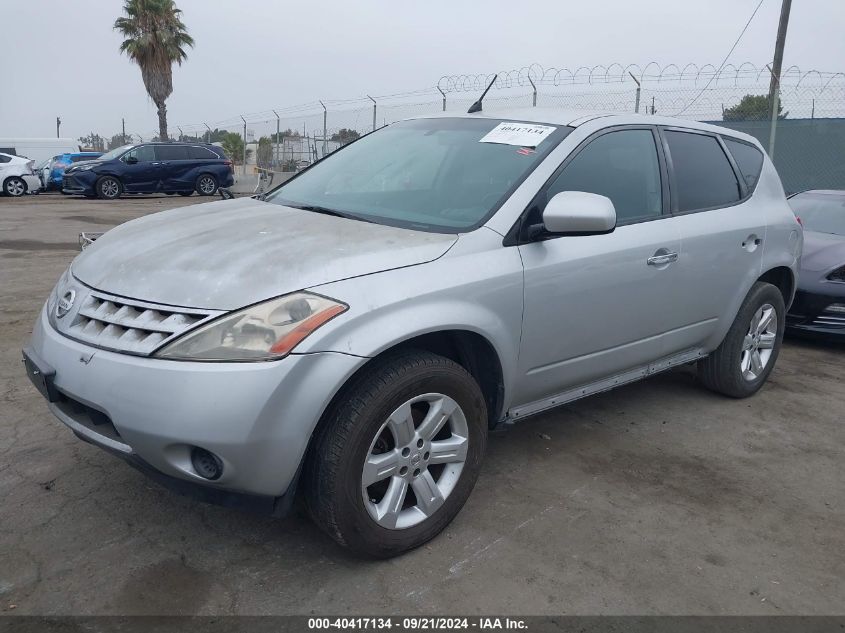 2006 Nissan Murano S VIN: JN8AZ08WX6W503175 Lot: 40417134