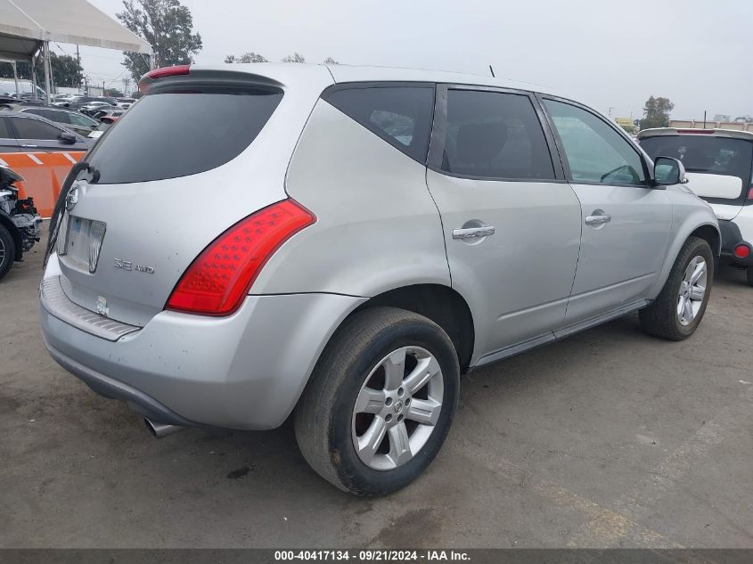 2006 Nissan Murano S VIN: JN8AZ08WX6W503175 Lot: 40417134