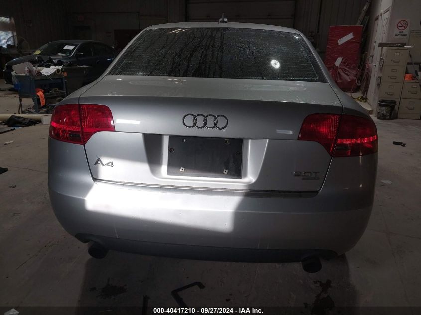 2006 Audi A4 2.0T VIN: WAUDF78E16A274977 Lot: 40417210