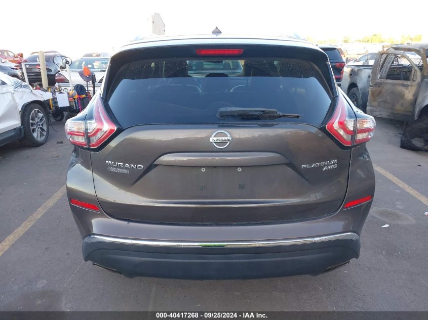 2015 Nissan Murano Platinum VIN: 5N1AZ2MH6FN290452 Lot: 40417268