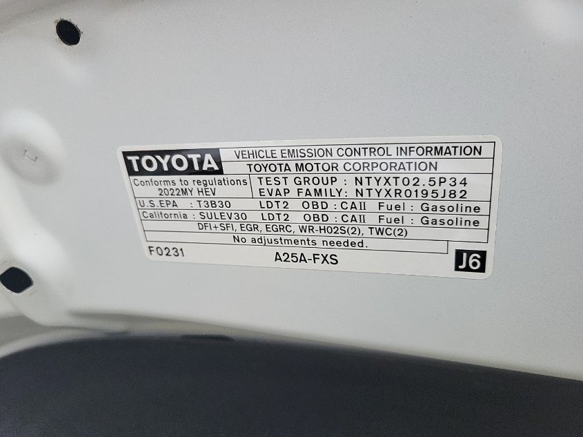 2022 Toyota Sienna Le VIN: 5TDKSKFC6NS046923 Lot: 40417646