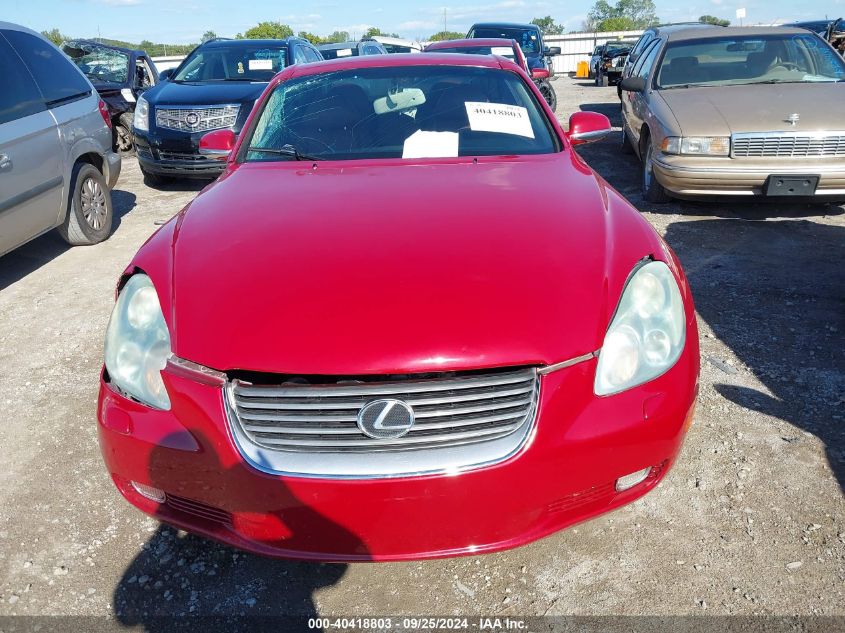 2002 Lexus Sc 430 VIN: JTHFN48Y520017892 Lot: 40418803