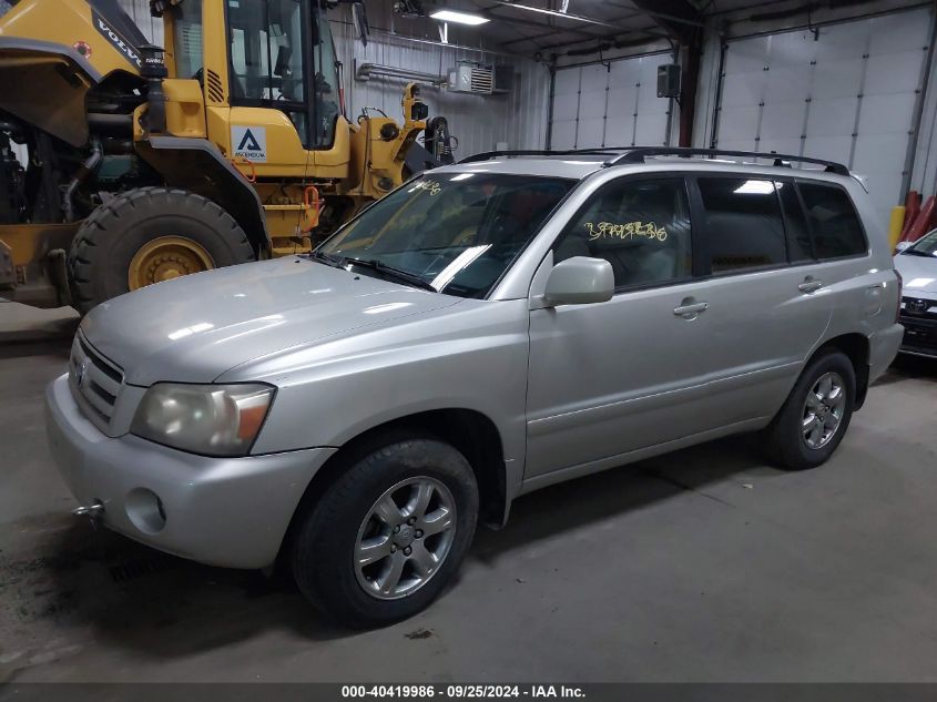 2007 Toyota Highlander Limited V6/Sport V6/V6 VIN: JTEDP21A770137670 Lot: 40419986