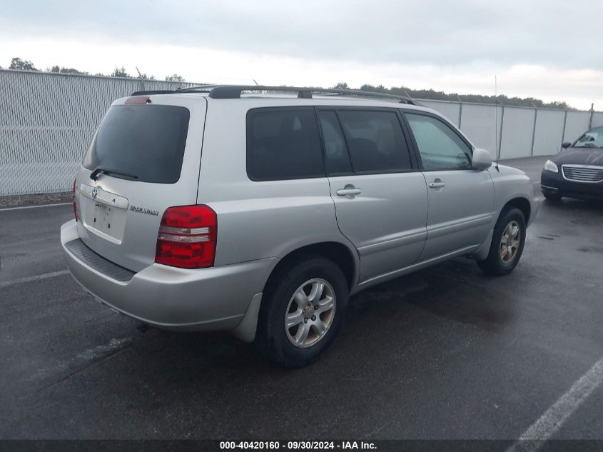 2001 Toyota Highlander V6 VIN: JTEHF21A510034713 Lot: 40420160