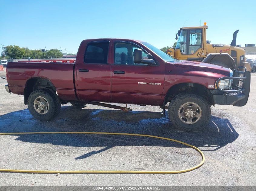 2003 Dodge Ram 2500 Slt/Laramie/St VIN: 3D7KU28D83G705280 Lot: 40420583